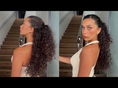 Curly Hairstyles For Formal Events, Half Up Curly Hair, Curly Half Up Half Down, Curly Hair Half Up Half Down, Braid Half Up Half Down, Event Hairstyles, Curly Prom Hair, Curly Hair Ponytail, Hair Half Up Half Down