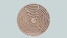 a round maze with a clock in the center