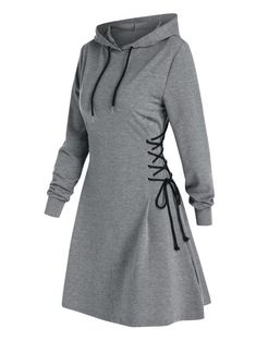 Gothic Fashion Dresses, Dress Streetwear, Chic Shirts, Hooded Dress, Autumn Dress, Womens Fall, Hoodie Dress, Gothic Fashion, Casual Chic