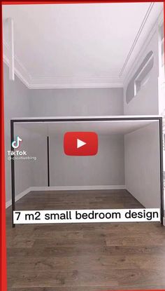 an empty room with no one in it and the words 7 m2 small bedroom design