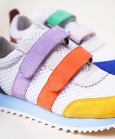 Who Is She? Make way for Conway, the newest addition to our sneaker fam. You said color, you said comfort, you said mismatch, so for Conway, we took it and ran with it. Inspired by 70s retro sneakers and finished with our signature mismatch take, she’s all sport, all funk, and all the colors (this is a Charlotte Stone shoe after all). We gave her logo-embossed leather heel counters and padded nylon sport mesh uppers for breathability so you quite literally don’t sweat the small stuff. 🙃 In othe Luxury Modern Sneakers With Contrasting Heel Counter, Luxury Custom Sneakers With Contrast Sole In Athleisure Style, Luxury Athleisure Custom Sneakers With Contrast Sole, Luxury Retro Sports Sneakers, Luxury Multicolor Sporty Sneakers, Luxury Sporty Sneakers With Contrasting Heel Counter, Luxury Multicolor Casual Sneakers, Luxury Sneakers With Contrasting Heel Counter For Streetwear, Luxury Trendy Multicolor Sneakers