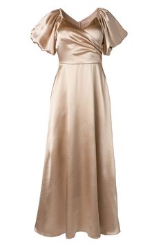 Tessie Dress in Champagne - Bridesmaid Dress – Ivy City Co Satin Bridesmaid Dresses Modest, Champagne Dress Outfit, Champagne Mother Of The Bride Dress, Satin Dresses With Sleeves, Champagne Satin Bridesmaid Dresses, Champaign Dress, Gold Holiday Dress, Beige Bridesmaid Dress, Champagne Bridesmaid Dress