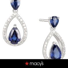 in stock Macy's Drop Earrings For Pierced Ears, Macy's Dangle Earrings As Gift, Macy's Teardrop Jewelry With Matching Earrings, Elegant Blue Earrings From Macy's, Macy's Teardrop Jewelry For Gift, Macy's Sterling Silver Teardrop Jewelry, Macy's Teardrop Earrings In Fine Jewelry Style, Macy's Teardrop Fine Jewelry Earrings, Macy's Teardrop Earrings Fine Jewelry