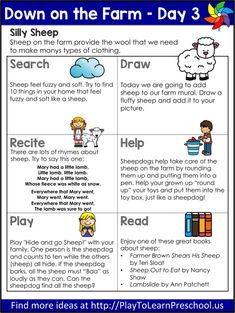 the farm day 3 worksheet for students to learn how to read and write