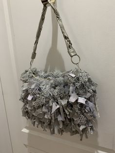 Bling fringe bag,Sparkly fringe bag,elegant fringe bag,fringe evening bag,Wedding handbag,mother of the bride,silver fringe bag BEFORE I start with my description i wanted to let you know I CAN WORK WITH ANY BUDGET. I can build a handbag to FIT ANY BUDGET. Just drop me a line and tell me what you want and i'll let you know what type/size/shape/design handbag i can produce for that amount. I can also do layaway plans with a deposit down PLEASE NOTE: The bag pictured has been sold. I can make anot Elegant Shoulder Bag With Beaded Fringe For Party, Elegant Beaded Fringe Shoulder Bag For Party, Chic Fringe Shoulder Bag For Party, Evening Tote Bag With Fringe, Evening Fringe Tote Bag, Glamorous Evening Bags With Fringe, Elegant Evening Bags With Fringe, Elegant Rectangular Fringe Evening Bag, Elegant Wedding Evening Bag With Tassels