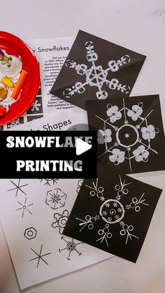 snowflake printing is an easy art project for kids