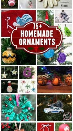 christmas ornaments are featured in this collage