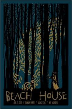 a poster with an image of a woman in the woods