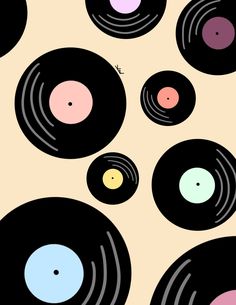 an image of vinyl records with different colors