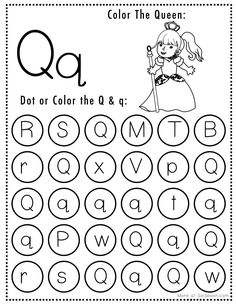 the letter q is for queen coloring page