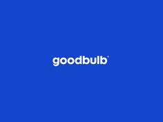 the word goodbub on a blue background with white letters in front of it