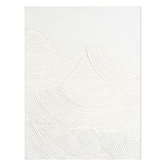 an abstract white painting with wavy lines