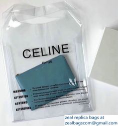 Celine Clutch Pouch Bag Turquoise and PVC Transparent Plastic Shopping Bag 2018 Plastic Shopping Bag, Celine Clutch, Plastic Shopping Bags, 일본 패션, Clothing Packaging, Transparent Bag, Clutch Pouch, Women Bags Fashion, Clear Bags