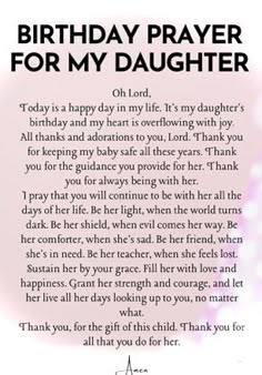 a birthday prayer for my daughter