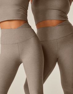 Spacedye At Your Leisure High Waisted Midi Legging | Beyond Yoga Athleisure Activewear With Crossover Waistband For Workout, Compressive Athleisure Bottoms With Crossover Waistband, Athleisure Leggings With Contoured Waistband For Loungewear, Athleisure Compressive Bottoms With Crossover Waistband, Casual Yoga Activewear With Crossover Waistband, Yoga Compression Activewear With Crossover Waistband, Yoga Leggings With Crossover Waistband, High Stretch Athleisure Activewear With Crossover Waistband, Stretch Leggings With Crossover Waistband For Yoga