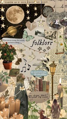 a collage of images with flowers, plants and other things in them that include the words folklore