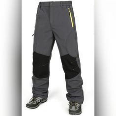 Fabric Type 92% Polyester, 8% Spandex About This Item Muaney Mens Winter Pants Would Repels Rain And Snow, Seal Out The Wind, And Keep You Warm And Light Muaney Mens Hiking Pants Are Crafted Of High-Quality Water-Repellent Polyester Outer Material And Warm Fleece Lined Hiking Practical Pockets With An Elastic Waist, Suitable For Most People. 2 Slant Zippered Pockets,1 Back Zippered Pockets Provide Space For Your Personal Belongings During Outdoor Excursions Lined With Warm Fleece Hiking Gray Winter Pants For Outdoor Activities, Gray Winter Outdoor Pants, Gray Winter Bottoms For Outdoor Activities, Waterproof Winter Pants For Outdoor, Waterproof Outdoor Pants For Winter, Waterproof Outdoor Winter Pants, Winter Outdoor Waterproof Pants, Gray Winter Pants For Outdoor, Waterproof Pants For Winter Outdoor Activities