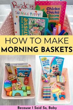 how to make a morning basket Toddler Morning Basket, Morning Baskets, Morning Basket, Homeschool Preschool Activities, Easy Toddler Activities, Morning Activities, Baby Play Activities, Baby Learning Activities