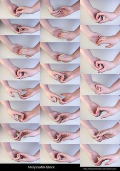 multiple images of hands with different gestures