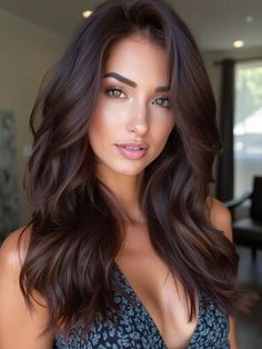 28 Captivating Cocoa Hair Color Ideas for a Stunning Transformation Hair Color Ideas For Brunettes Brown Skin, Dark Brown Hair With Tint Of Red, Deep Rich Chocolate Brown Hair, Brunette With Violet Undertones, Fall 2024 Brown Hair, Hair Ideas For Brown Eyes, Dark Brown Reddish Hair Color, Dark Expensive Brunette, Dark Brown Hair With Hint Of Red