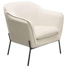 a white chair with black legs on a white background