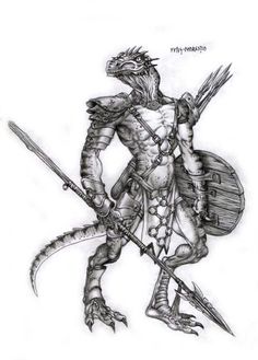 Lizard man Lizard Dragon, Monster Manual, Dragon Knight, Fantasy Beasts, Non Human, Fantasy Armor, Game Inspiration, Fantasy Rpg, Epic Art