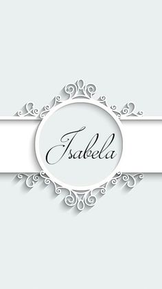 a white frame with the word fabela on it and an ornate border around it