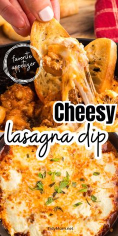 cheese lasagna dip is an easy appetizer that everyone will love to make