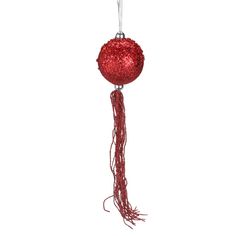 Red ball and tassel Christmas ornaments. Shatterproof for your safety and convenience. Comes ready to hang on a wall or tree Peacock Christmas, Red Christmas Ornaments, Bird Christmas Ornaments, Beaded Christmas Ornaments, Christmas Ball, Angel Ornaments, Glitter Christmas, Silver Bead, Red Bead