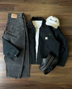 대학생 스타일, Carhartt Jacket Outfit, Street Fashion Men Streetwear, Guys Clothing Styles, Carhartt Jacket, Mens Outfit Inspiration, Cool Outfits For Men, Swaggy Outfits