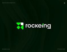 the logo for rockeing is shown on a dark green background with white letters