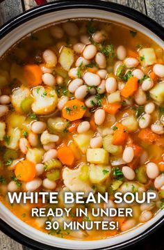 white bean soup is ready in under 30 minutes