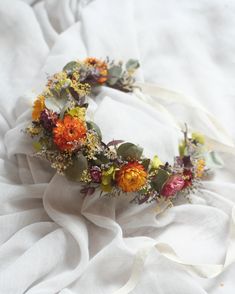 Please allow 7-10 business days to make your order. This beautiful flower crown is a lovely accessory, perfect for a party, wedding and photoshoot. [size]  - Approx. 43cm CHILD - Approx. 50cm ADULT Adjustable with a ribbon ● Please handle with care as preserved / dried flowers are delicate. Preserved / dried flowers are long lasting. Keep them out of direct sunlight in low humidity and of course, absolutely no water! If you have any questions just send me a message, and thank you for visiting my Dried Bouquet Display, Flower Crown Aesthetic, Bouquet Display, Dried Flower Crown, Headpiece Flower, Flower Crown Bride, Pastel Wedding Flowers, Bride Flower, Floral Business