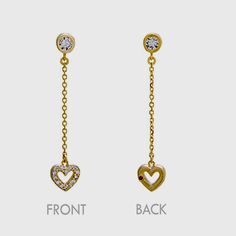 Only 1 Left!!! It Doesn’t Have To Be Valentine’s Day To Rock This Petite Open Heart That Dangles From A Delicate Chain And Diamond-Like Post. You Just Need This Earring Because It’s Feminine And Pretty. 1.5 “ Total Length Quality Cubic Zirconia 14k Over Sterling Silver Hypo-Allergenic Posts Box 62e Yellow Gold Earrings With Adjustable Chain For Anniversary, Yellow Gold Earrings For Anniversary, Gold Cubic Zirconia Heart Dangle Earrings, Gold Cubic Zirconia Dangle Heart Earrings, Gold Dangle Heart Earrings With Cubic Zirconia, Gold Sterling Silver Heart Earrings For Party, Gold Cubic Zirconia Heart Earrings For Party, Gold Cubic Zirconia Pierced Heart Earrings, Gold Heart Earrings With Cubic Zirconia