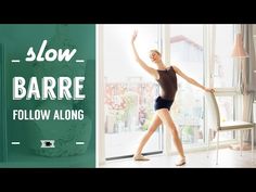 a woman standing in front of a window with the words slow barrye follow along