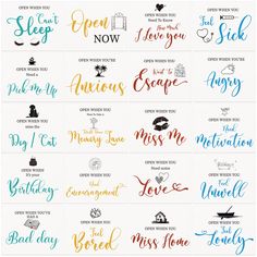 the different font styles for each type of lettering