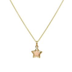 14K YELLOW GOLD PINK STAR  NECKLACE --- ALSO AVAILABLE ONLY PENDANT FOR $$ Necklace : 16 Inches --  Available 15-17-18 Inches Star Width : 10.25mm  Star Length : 10.25mm Star Thickness : 3.5mm Here is a dainty, delicate and simple, yet classy Star Pendant or Necklace. This is 14k Solid Yellow Gold. ( We do not sell filled or plated jewelry) Perfect for everyday use. ---Absolutely stunning. Comes in a gift box.  ---Return Policy--- -You may return the unused item in its original condition for a full refund  within 14 days of items receipt date. - No Questions  Asked ! 100% Money Back Guarantee  -Before returning the item, please contact us for Return Instructions. Star Wedding Band, Necklace Star, Pink Star, Band Jewelry, Pink Stars, Yellow Gold Pendants, Plated Jewelry, Fine Jewellery Necklace, Star Pendant