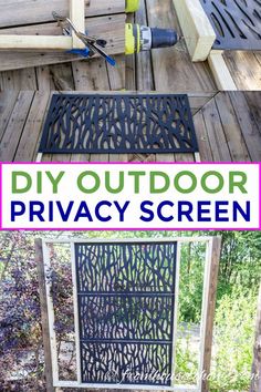 diy outdoor privacy screen made out of wood and metal