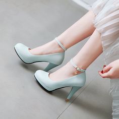 Heel Height: 9.5cmPlatform Height: 1 cmStyle: Fashion,KoreanOccasion: Casual,Party/Club,Office/Career,DressSeason: Spring,Summer,Fall/Autumn,WinterPackage Contents: 1 x Shoes (Pair)Size Guide:34 = foot length 21.5-22cm (Foot width=8-8.5cm)35 = foot length 22-22.5cm (Foot width=8.5cm)36 = foot length 22.5-23cm (Foot width=8.5-9cm)37 = foot length 23-23.5cm (Foot width=9cm)38 = foot length 23.5-24cm (Foot width=9-9.5cm)39 = foot length 24-24.5cm (Foot width=9.5-10cm)40 = foot length 24.5-25cm (Foo Light Blue Platform Heels With Pointed Toe, Light Blue Round Toe Heels For Evening, Light Blue Round Toe Heels, Blue Round Toe Wedding Shoes For Spring, Light Blue Platform High Heels, Girls High Heel Shoes, Wedge Wedding Shoes, Girls High Heels, Club Office