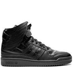 New Jeremy Scott Black Adidas Sneakers Black High-top Custom Sneakers With Vulcanized Sole, Streetwear Black Sneakers With Studded Outsoles, Black High-top Sneakers With Studded Outsoles For Streetwear, Custom High-top Black Sneakers With Vibram Sole, High-top Black Basketball Shoes With Vulcanized Sole, Black High-top Custom Sneakers With Vibram Sole, Black High-top Basketball Shoes With Vulcanized Sole, Black Leather Basketball Shoes With Vulcanized Sole, Black Mid-top Skate Shoes With Studded Outsoles