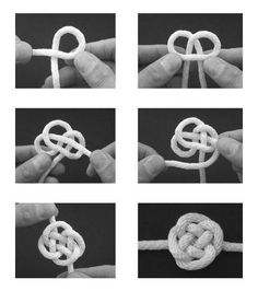 four pictures showing how to tie the knot in different ways, including two knots and one knot