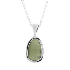 Behold the intergalactic beauty of this stunningly out-of-this-world moldavite pendant necklace! It's like nothing you've ever seen before: a rough green stone set in sterling silver and crafted with care, this unique gift is sure to add a spark of space and science to any outfit. Take a cosmic journey with this one-of-a-kind treasure! In stock and ships in 1-3 business days. DETAILS OF THE PENDANTStone: Green MoldaviteMetal: Sterling SilverSize/Shape (varies): Approx. 7-9 mm x 5-10 mm DETAILS O Beauty Of Space, Meteorite Necklace, Moldavite Pendant, Jewelry By Johan, Moldavite Stone, Traditional Engagement Rings, Bone Necklace, Diamond Fashion Rings, Diamond Gift