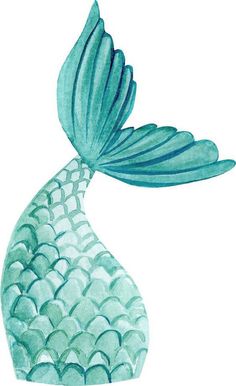 a watercolor drawing of a mermaid tail