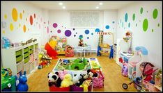 a room filled with lots of toys and stuffed animals