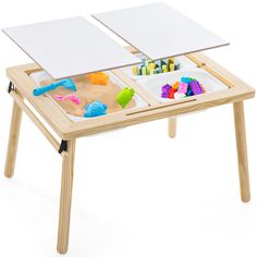 PRICES MAY VARY. [Product Specification] :Table Dimensions: 30"*21"*17.7". Our kids table is equipped with 1 table frame, 4 table legs, 2 double-sided tabletops, 3 storage bins, 1 paper tube stick, and 7 sand playing tools(No sand) [Multi-Functional Kids Sensory Table] :It can be a activity table, study desk and dining table, among others. Kids can use the Double-sided (Chalkboard and Whiteboard) covers for art and crafts, and play with whatever they want in storage bin including sand, water,Bui Play Drawing, Play Sand, Sand Table, Sensory Table, Kids Table, Activity Table, Storage Bins, Stools, Design