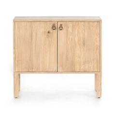 the sideboard is made out of wood and has two doors on both sides, one with