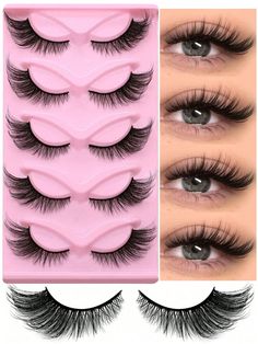 5Pairs Cat Eye Lashes Long Lashes Cat Eye Look Wispy Lashes Eye End Elongated Strip Thick False Eyelashes Black    Synthetic Fiber  Full Strip Lashes   Beauty Tools, size features are:Bust: ,Length: ,Sleeve Length: Party Eyes, Big Lashes, Wispy Lashes, Lashes Beauty, Magnetic Eyelashes, Fake Lashes, Longer Eyelashes