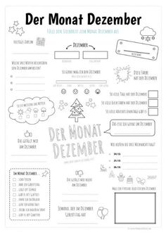 the german language worksheet for december