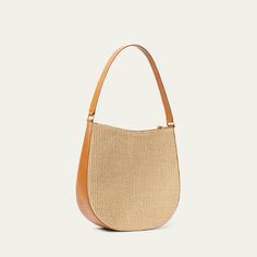 Loeffler Randall "Bowen" hobo bag in cotton, nylon, and leather  Shoulder strap, 10.5" drop Zip top closure  Interior, one zip closure  Lining: Cotton Approx. 12"H x 13"W x 3.5"D Item Weight (Lbs.): 4.0 Professional cleaning recommended Imported Natural Color Hobo Shoulder Bag With Detachable Strap, Natural Hobo Shoulder Bag With Detachable Strap, Modern Crossbody Canvas Hobo Bag, Canvas Satchel Hobo Bag With Detachable Handle, Modern Canvas Crossbody Hobo Bag, Top Handle Hobo Bag With Leather Trim, Canvas Hobo Bag With Detachable Handle Satchel, Natural Hobo Bag With Detachable Strap For Everyday Use, Canvas Hobo Bag For Errands