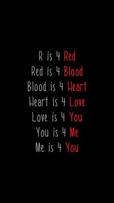 the words are written in red and black on a dark background that says, ri is 4